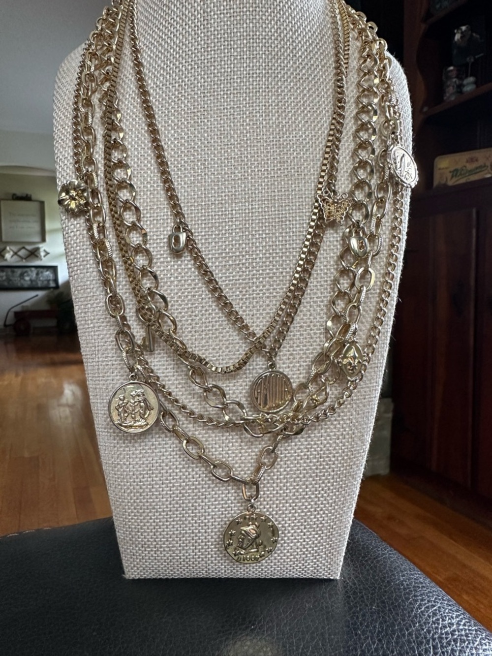 Multi-Layer Gold Coin Charm Necklace for Women
